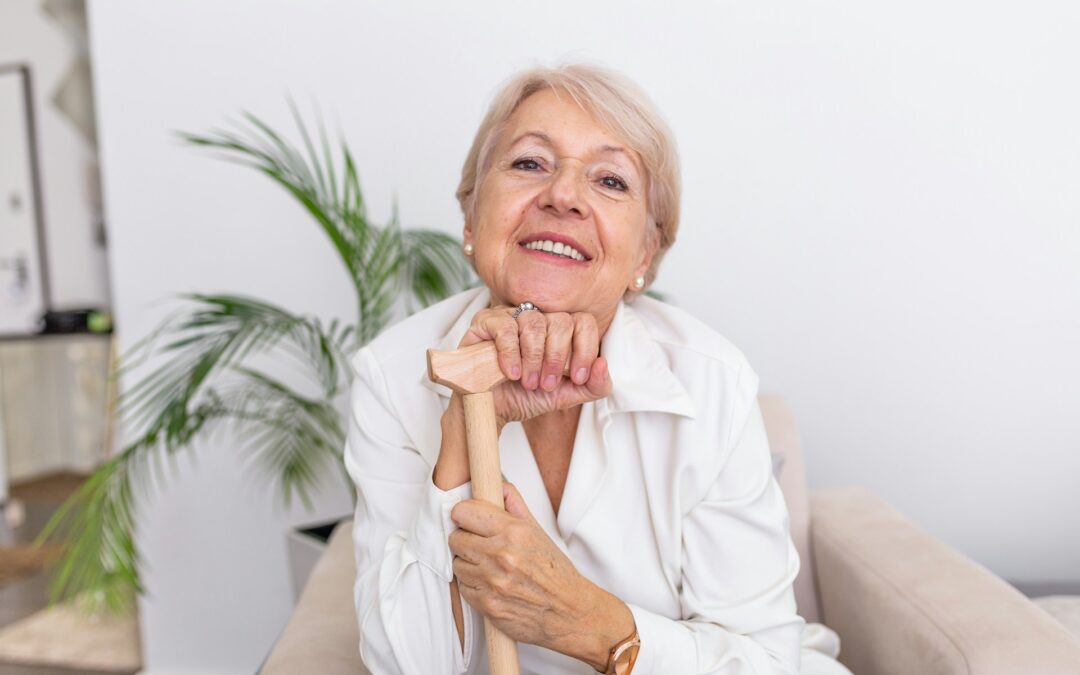 senior woman wearing dentures